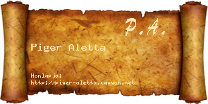 Piger Aletta névjegykártya